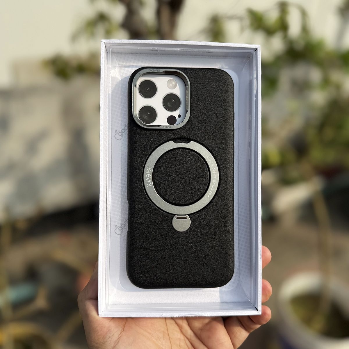X-Level Better Skin Leather Magsafe Stand Case for iPhone 16 Pro Max