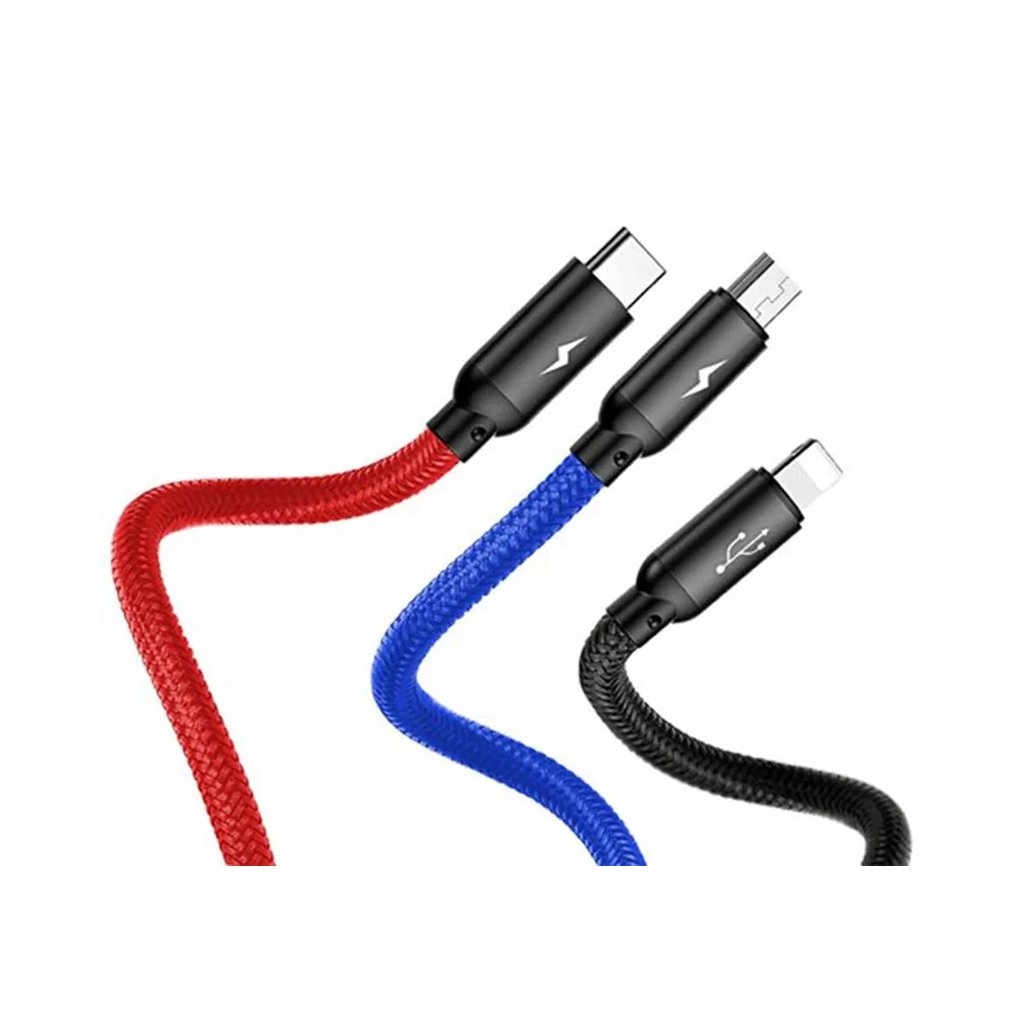 Baseus Three Primary Colors 3-in-1 Cable - 1.2m