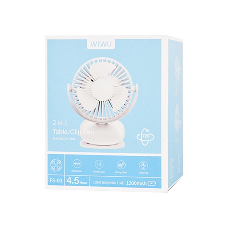 WiWU FS03 2 in 1 Table Clip Fan