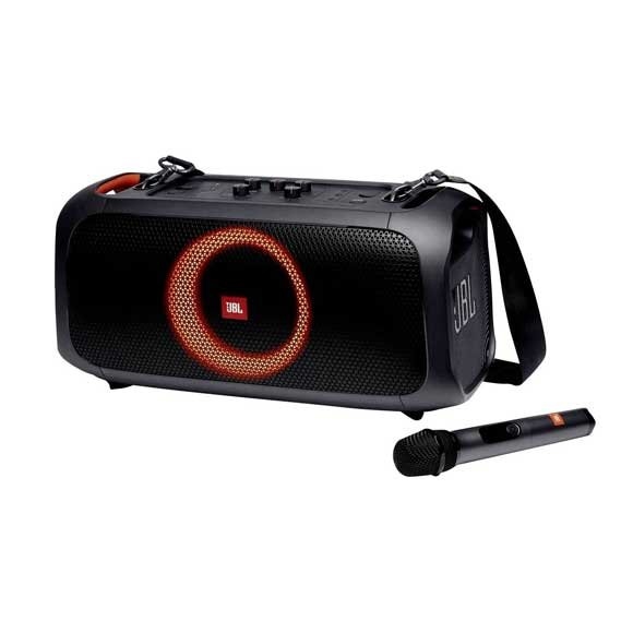 JBL PartyBox On-The-Go Portable party speaker with wireless mic