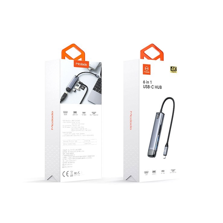 Mcdodo HU-7740 6 in 1 USB-C Hub 100W
