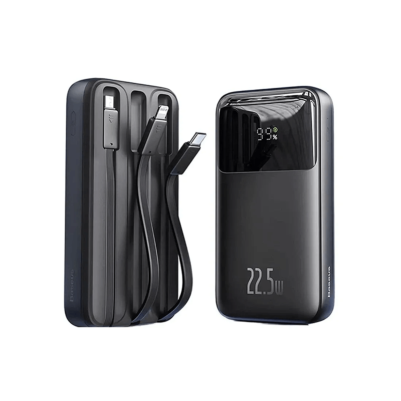 Baseus Comet Series Triple-Cable Digital Display Fast Charge Power Bank - 22.5W