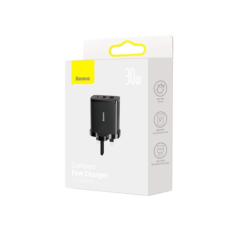 Baseus Compact Fast Charger 2U+C 30W UK