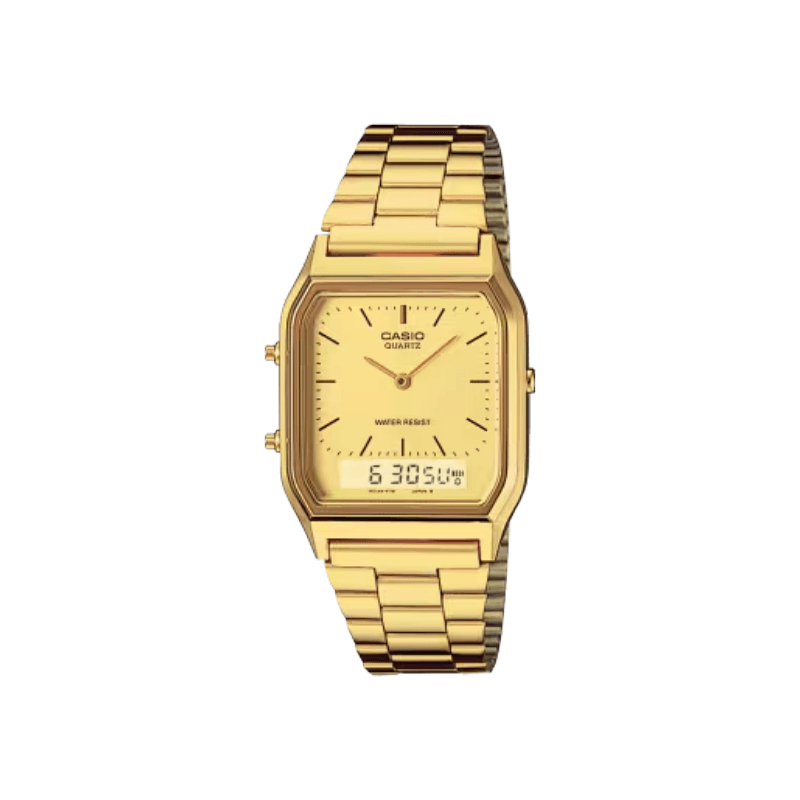 Casio Vintage AQ-230GA-9DMQ Dual Time Stainless Steel Men’s Watch