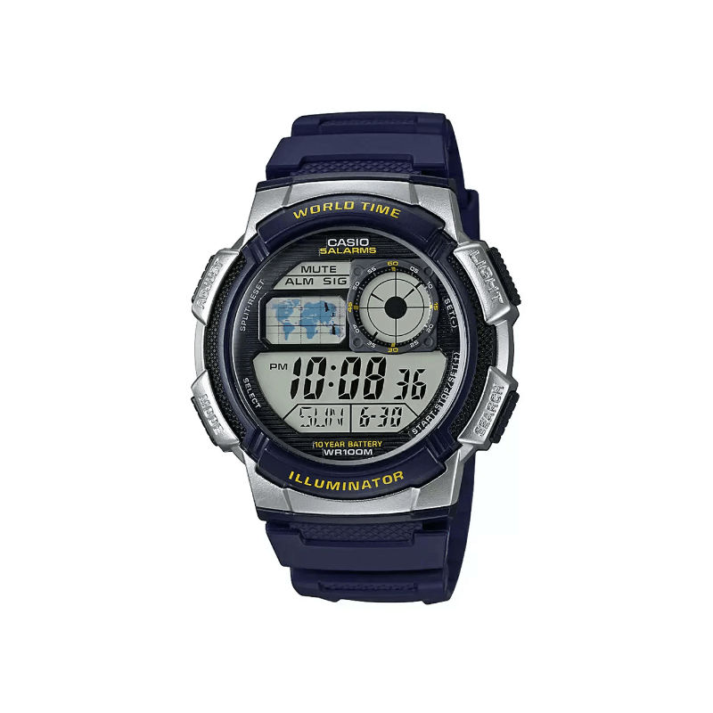 Casio Youth World Time AE-1000W-2AVDF Digital Resin Belt Men’s Watch