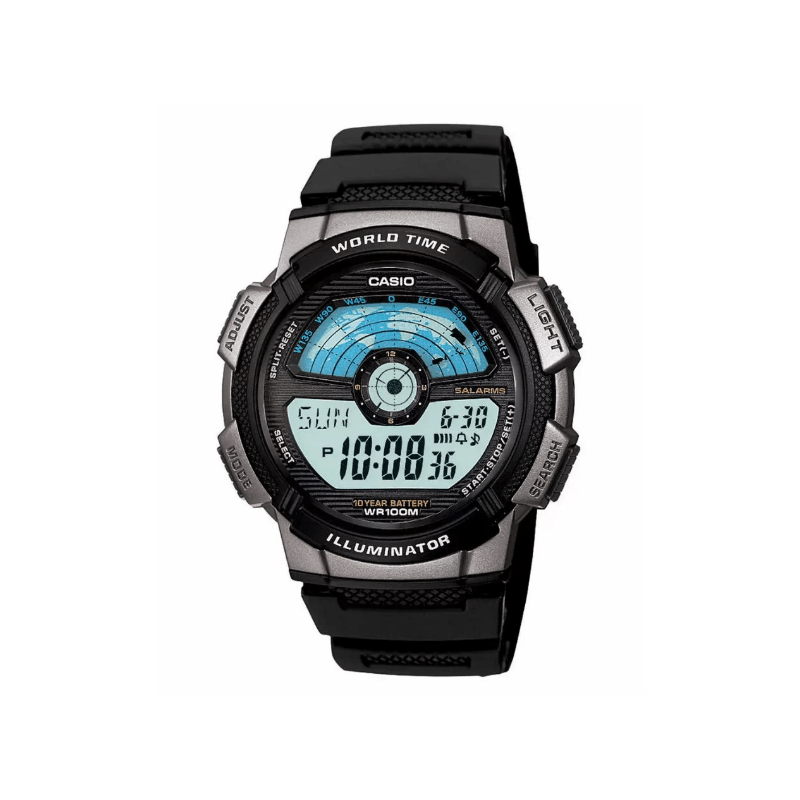Casio Youth World Time AE-1100W-1AVDF Digital Resin Belt Men’s Watch