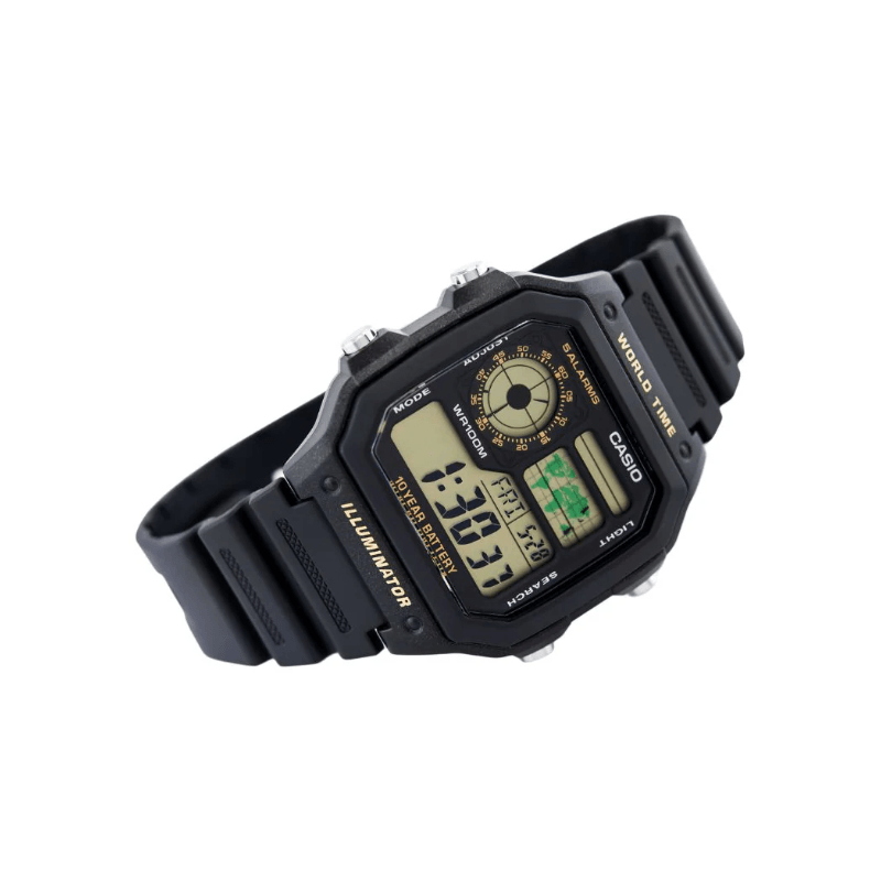 Casio Youth World Time AE-1200WH-1BVDF Digital Resin Belt Men’s Watch