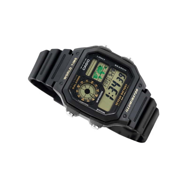 Casio Youth World Time AE-1200WH-1BVDF Digital Resin Belt Men’s Watch