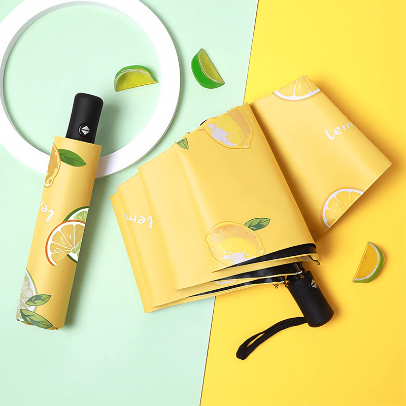 Fruit Print Design Protective Folding Umbrella