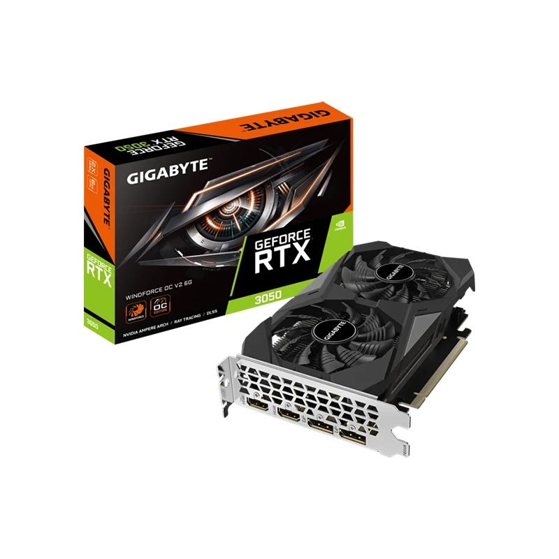 GIGABYTE GV-N3050WF2OCV2-6GD GeForce RTX 3050 WINDFORCE OC V2 6GB GDDR6 Graphics Card