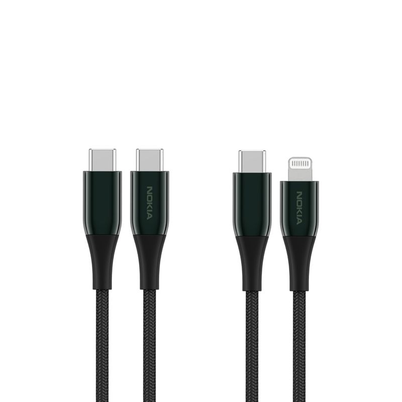 Nokia P8200C Combo USB-C & Lightning Data Cable 1.25m- Green