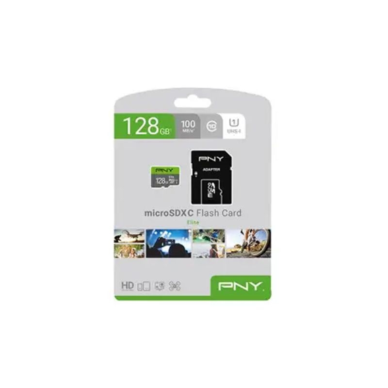 PNY Elite 128GB Class 10 U3 V30 UHS-I microSDXC Memory Card