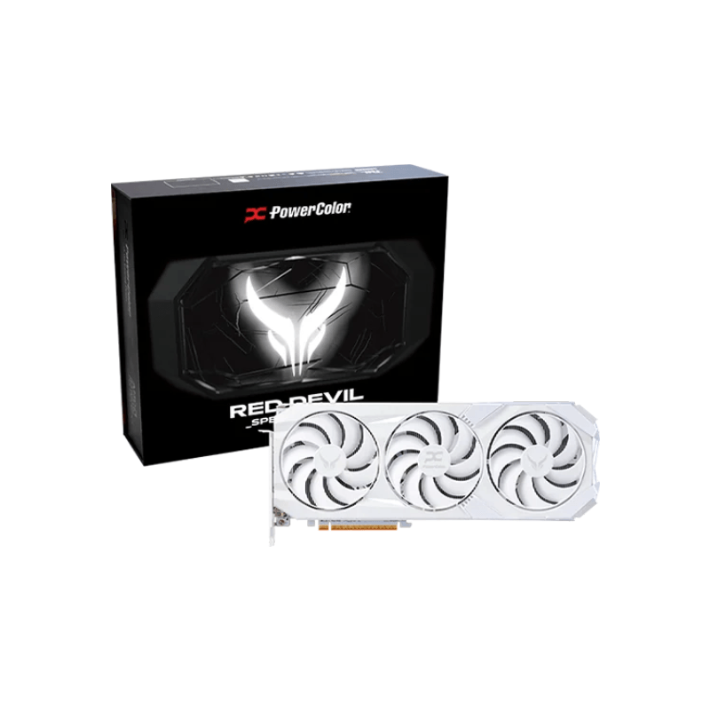 PowerColor Red Devil Spectral White AMD Radeon RX 9070 XT 16GB GDDR6 Graphics Card