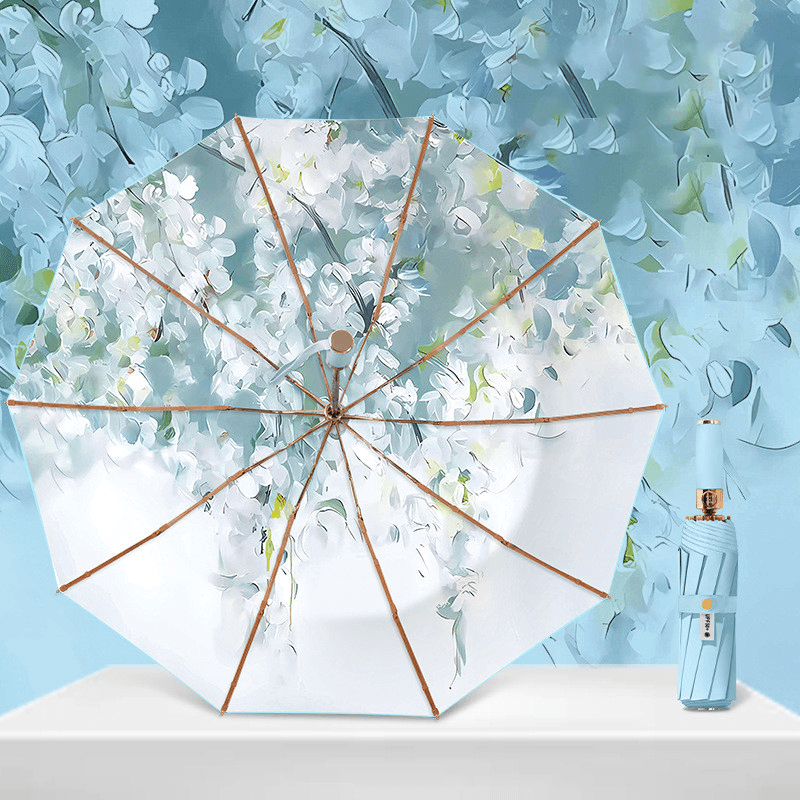Premium Printed UV Protection Automatic Folding Umbrella