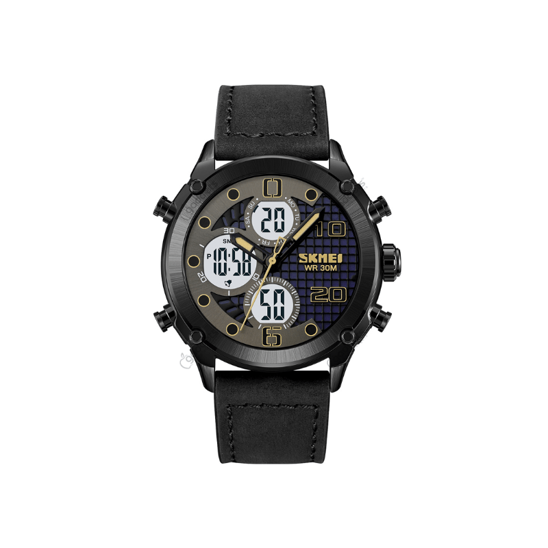SKMEI 1975 Digital Analog Leather Strap Men’s Watch