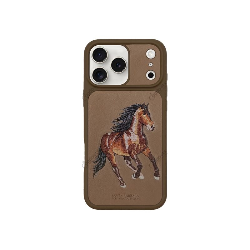 Santa Barbara Horse Emoidery Boris Case for iPhone 17 Pro Max