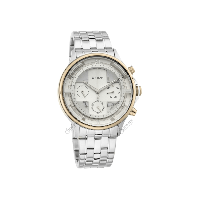 Titan Grandmaster NS1846KM01 Quartz Multifunction Stainless Steel Strap Men’s Watch