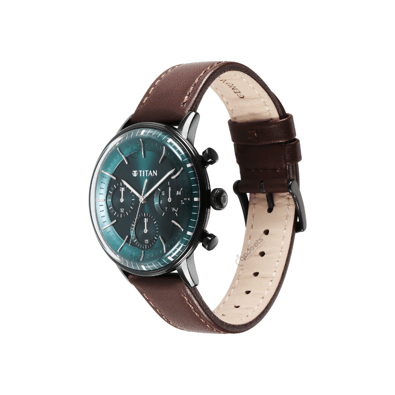 Titan Light Leathers NT90171NL01 Quartz Multifunction Leather Strap Men’s Watch