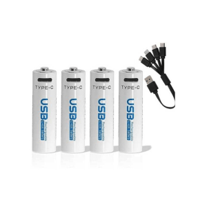 USB Rechargeable AAA Type-C Batteries-4pcs