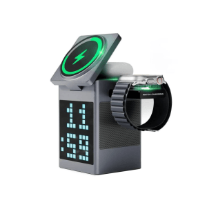 Valdus Pixel Dock 5-in-1 Wireless Charger with Speaker and Clock
