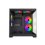 MaxGreen E275-S02 ARGB M-ATX Mid-Tower Gaming Casing With 5x ARGB Fan