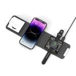 WiWU Wi-W001 Foldable 3 in 1 Wireless Charger 15W